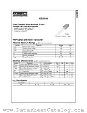 KSA910YTA datasheet pdf Fairchild Semiconductor