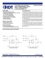IDT74LVC16841APA datasheet pdf IDT