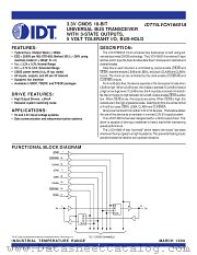 IDT74LVCH16601APV8 datasheet pdf IDT