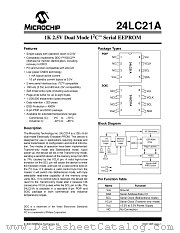24LC21A-I/SN datasheet pdf Microchip