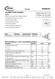 SPD08N50C3 datasheet pdf Infineon