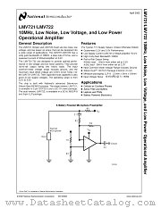 LMV722M datasheet pdf National Semiconductor