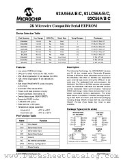 93C56B datasheet pdf Microchip