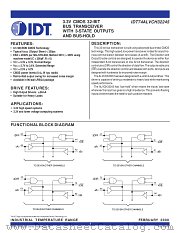 IDT74ALVCH32245BF8 datasheet pdf IDT