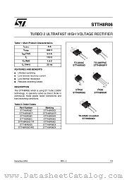 STTH8R06G-TR datasheet pdf ST Microelectronics