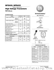 MPSA92RLRA datasheet pdf ON Semiconductor