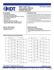 IDT74ALVC164245PV datasheet pdf IDT