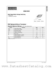 KSA1010YTU datasheet pdf Fairchild Semiconductor