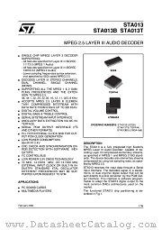STA013$ datasheet pdf ST Microelectronics