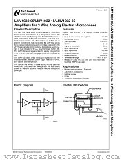 LMV1032UPX-15 datasheet pdf National Semiconductor