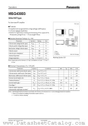 MSG43003 datasheet pdf Panasonic