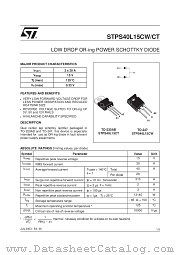 STPS40L15C datasheet pdf ST Microelectronics