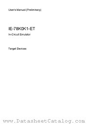IE-78K0K1-ET datasheet pdf NEC