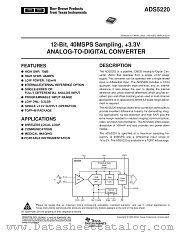 ADS5220PFBR datasheet pdf Texas Instruments