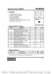 IRLM220ATF datasheet pdf Fairchild Semiconductor