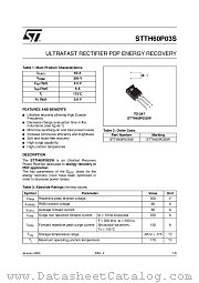 STTH60P03S datasheet pdf ST Microelectronics