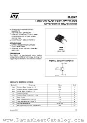 MJD47T4 datasheet pdf ST Microelectronics