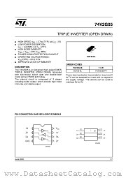 74V2G05 datasheet pdf ST Microelectronics