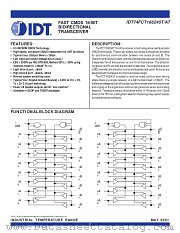 IDT74FCT166245ATPV datasheet pdf IDT