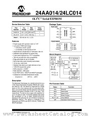24AA014 datasheet pdf Microchip