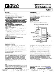 AD1940YSTZ datasheet pdf Analog Devices