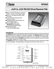SP3220ET-L datasheet pdf Sipex Corporation