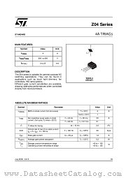 Z0410MF 0AA2 datasheet pdf ST Microelectronics