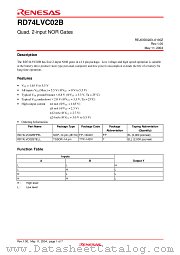 RD74LVC02B datasheet pdf Renesas
