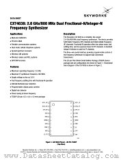 CX74038 datasheet pdf Skyworks Solutions