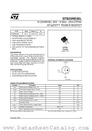 STB20NE06LT4 datasheet pdf ST Microelectronics