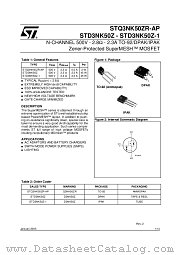 STD3NK50ZT4 datasheet pdf ST Microelectronics