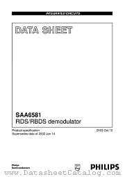 SAA6581HN/V1 datasheet pdf Philips