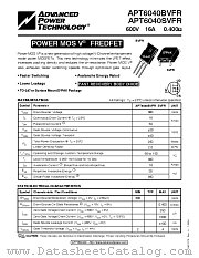 APT6040SVFR datasheet pdf Advanced Power Technology
