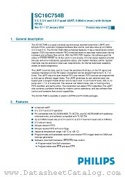SC16C754BIB80 datasheet pdf Philips