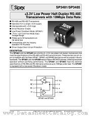 SP3485EN-L/TR datasheet pdf Sipex Corporation