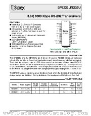 SP3232UCY/TR datasheet pdf Sipex Corporation