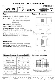 KL191UYG datasheet pdf Cosmo Electronics
