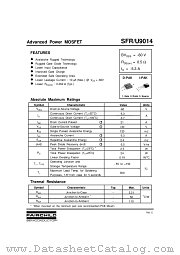SFR9014TM datasheet pdf Fairchild Semiconductor