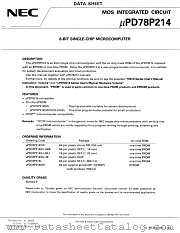UPD78P214 datasheet pdf NEC