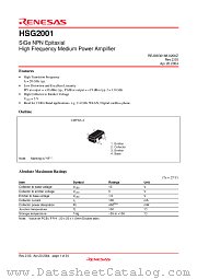 HSG2001 datasheet pdf Renesas