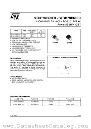 STGB7NB60FDT4 datasheet pdf ST Microelectronics