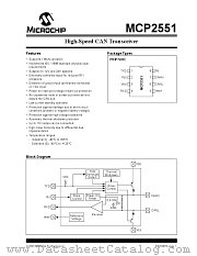 MCP2551T-I/SN datasheet pdf Microchip