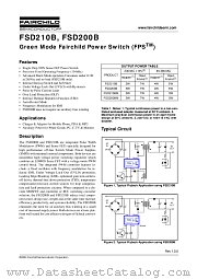 FSD210BM datasheet pdf Fairchild Semiconductor