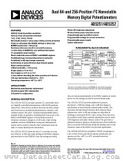 AD5252BRU100-RL7 datasheet pdf Analog Devices