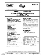 PCM1740E/2KG4 datasheet pdf Texas Instruments