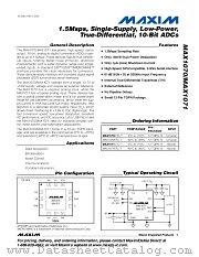 MAX1071 datasheet pdf MAXIM - Dallas Semiconductor