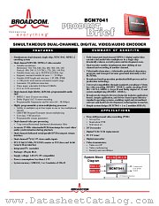 BCM7041 datasheet pdf Broadcom