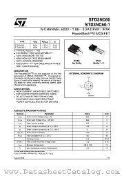STD3NC60T4 datasheet pdf ST Microelectronics
