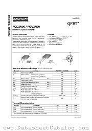 FQU2N90TU datasheet pdf Fairchild Semiconductor