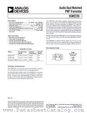 SSM2220PZ datasheet pdf Analog Devices